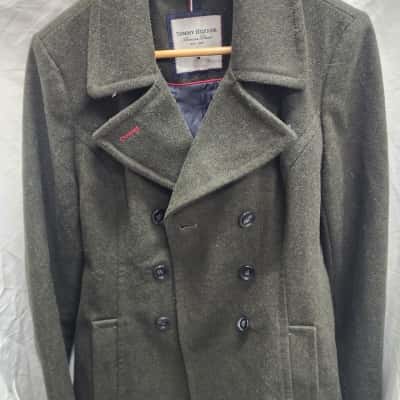 "Tommy Hilfiger" Medium Duffle Pea Wool Olive Army Green Women Winter Jacket Coat